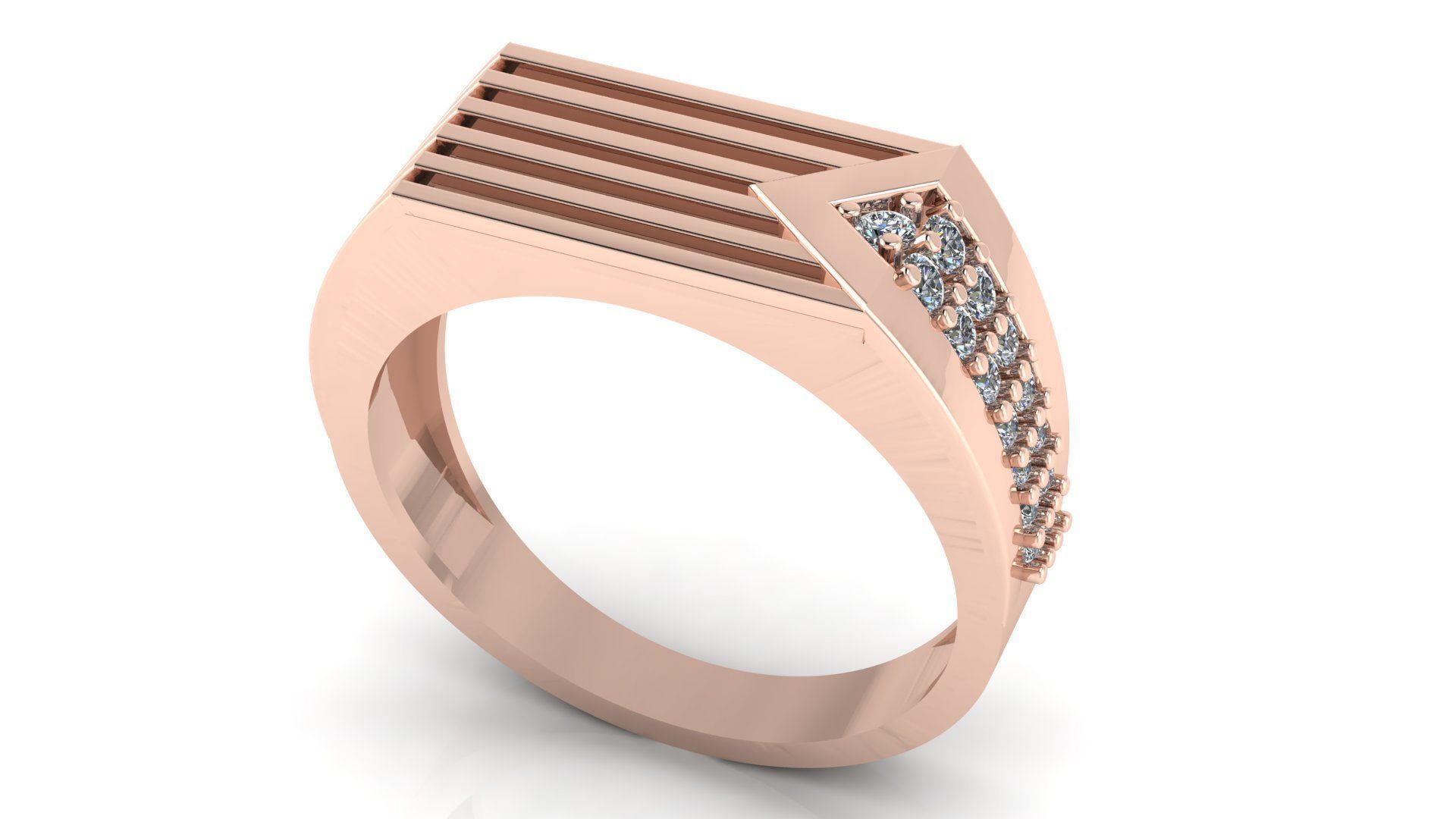 TOP ELEGANT Men Groom Gents Ring 3dm stl obj mtl 3D print model_1