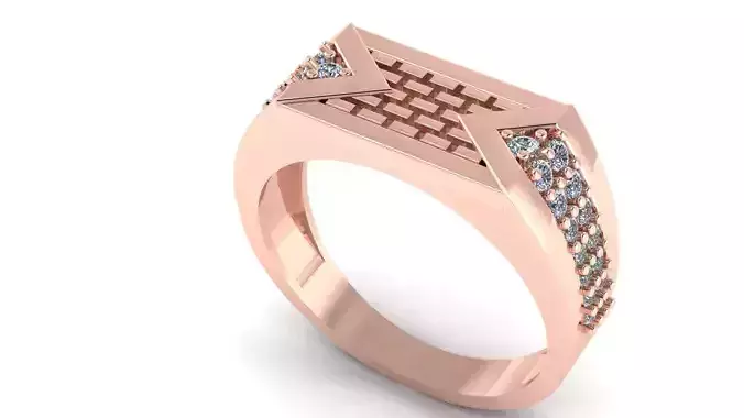 BEST TEXTURE DIAMOND Men Groom Gents Ring 3dm stl obj mtl 3D print model