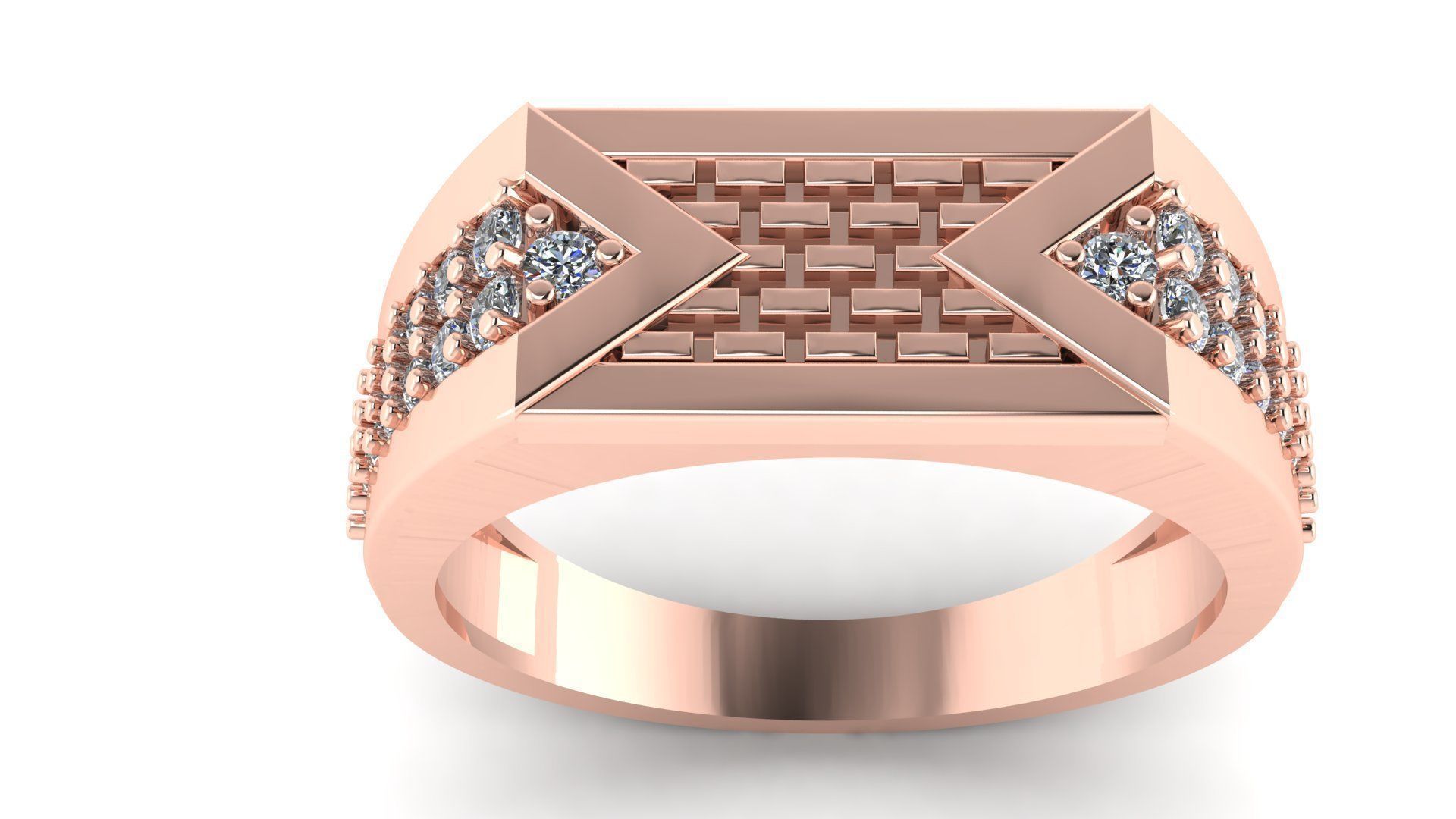 BEST TEXTURE DIAMOND Men Groom Gents Ring 3dm stl obj mtl 3D print model_2