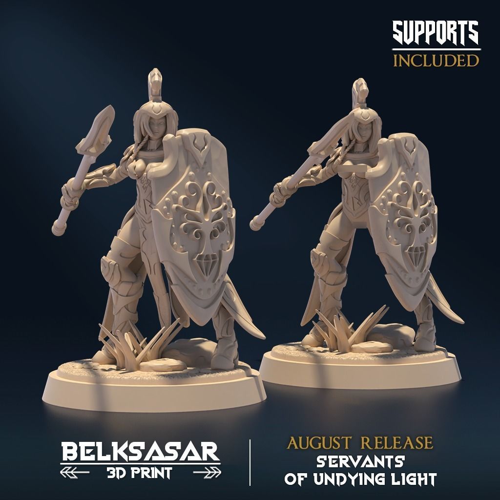 Undying Light Spearblade Nude and Normal Set x5 3D print model_1