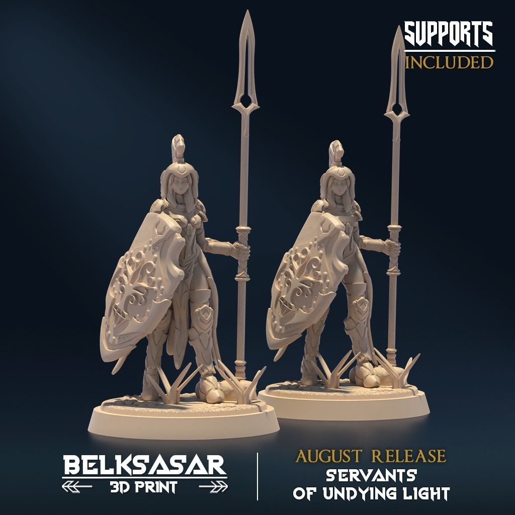 Undying Light Spearblade Nude and Normal Set x5 3D print model_4