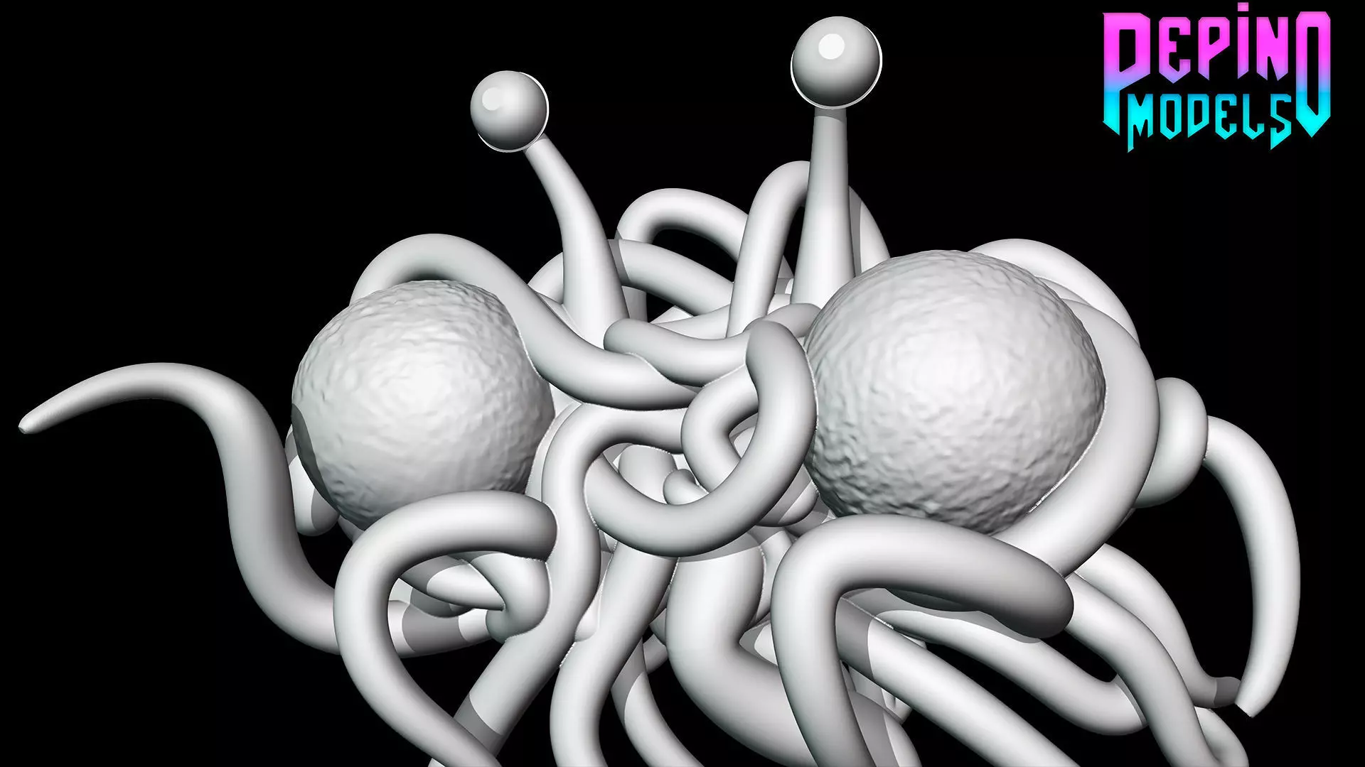 Flying Spaghetti Monster - 70mm miniature 3D print model_0