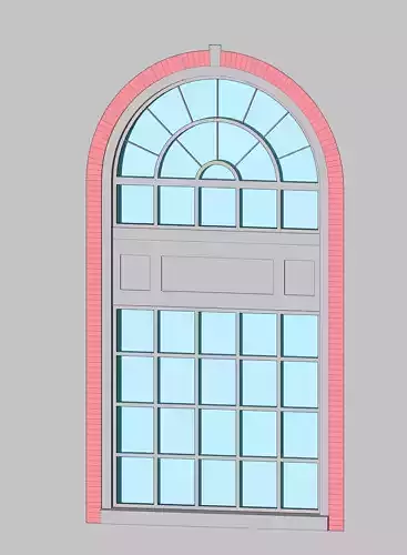 Aluminum Arched Window 3D model