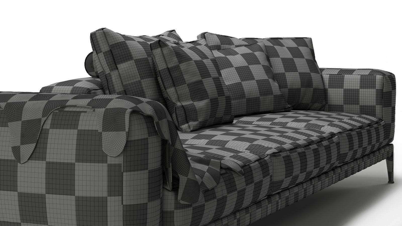 Flexform Gregory Sectional Sofa - 02 Low-poly 3D model_11