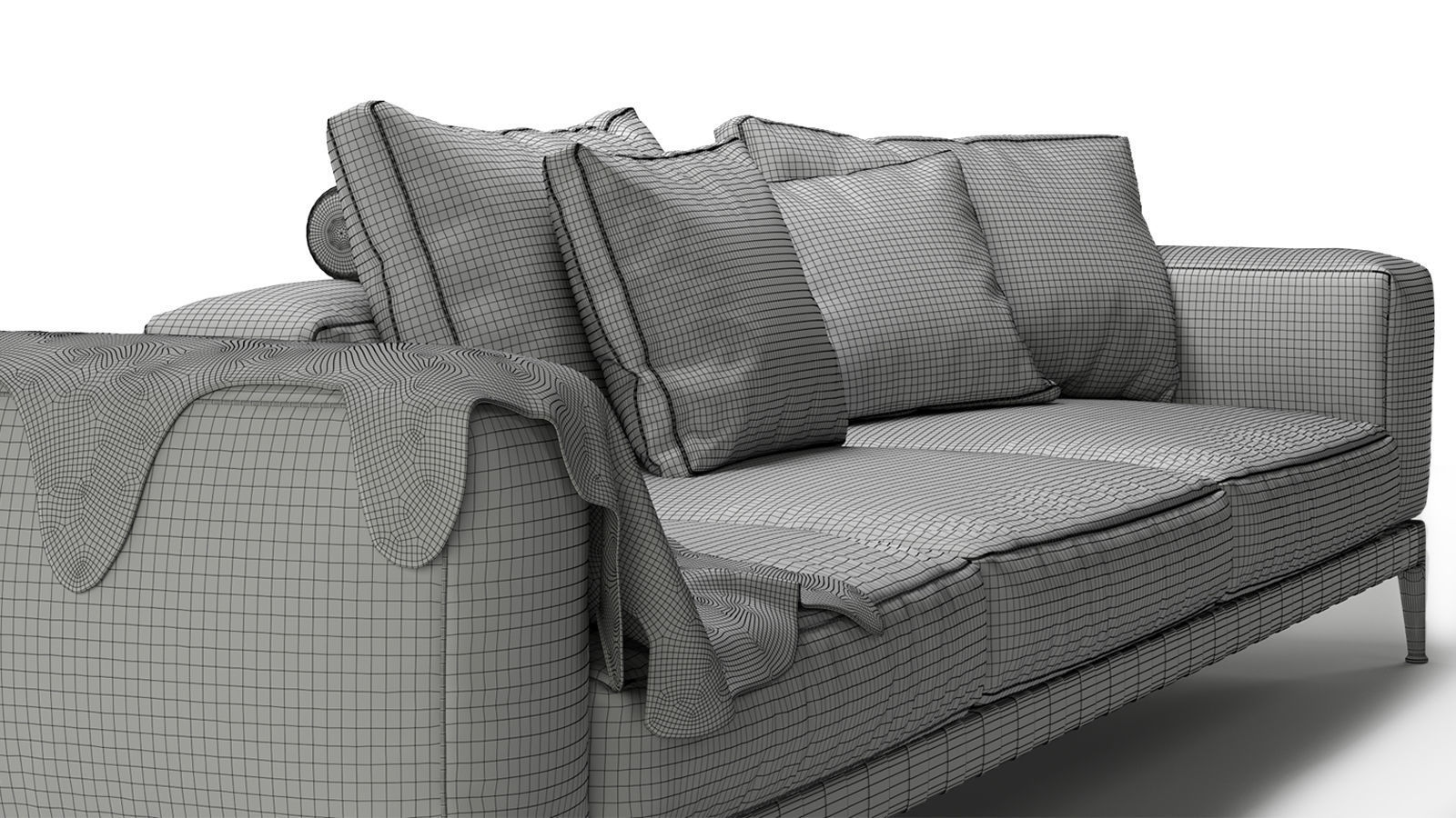 Flexform Gregory Sectional Sofa - 02 Low-poly 3D model_10