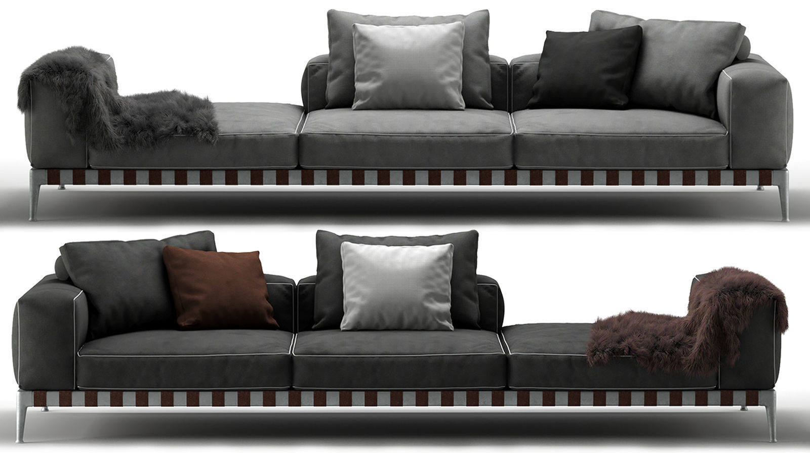 Flexform Gregory Sectional Sofa - 02 Low-poly 3D model_8