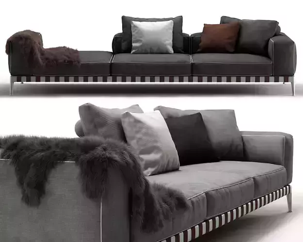 Flexform Gregory Sectional Sofa - 02 Low-poly 3D model