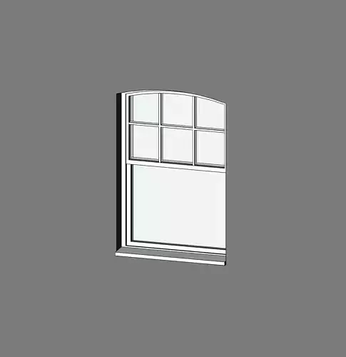 Sash window with curved head