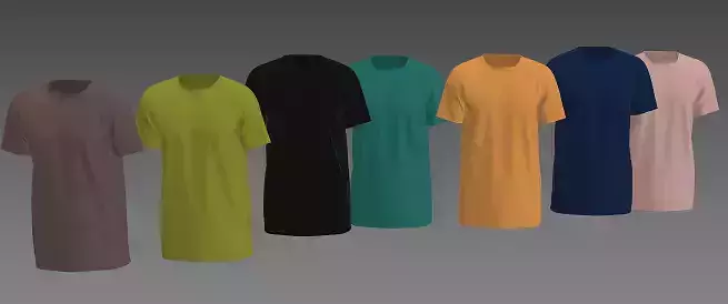 CrewNeck T-Shirt male 3d clothing Model