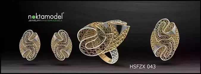 10 Half sets of Floral turkish model for ring Batch 05 3D print model