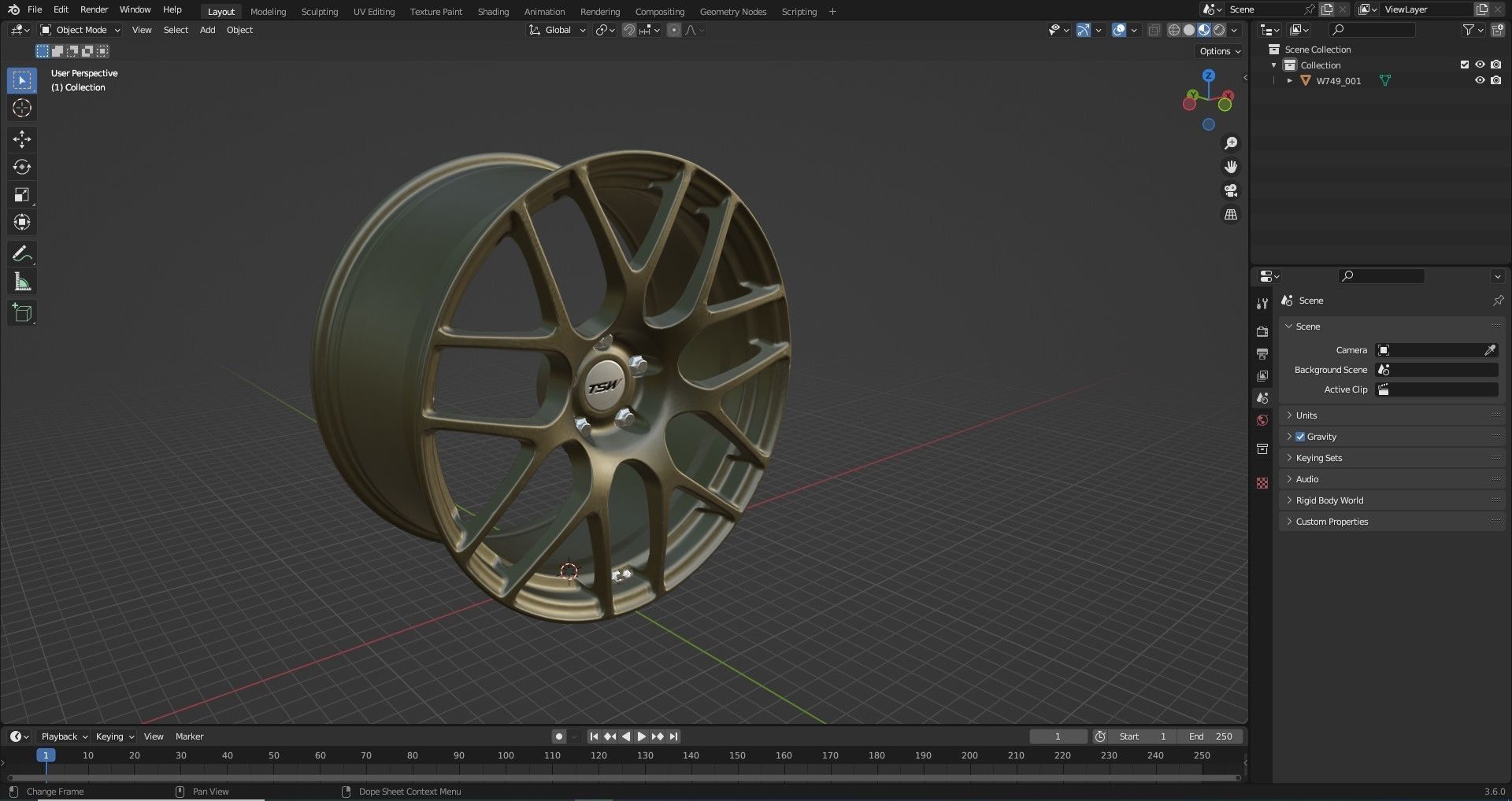 TSW Nurburgring Wheel Rotary Forged Matte Bronze 3D model_1