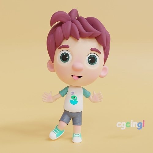 Cartoon Boy Rigged 3D model 3D model