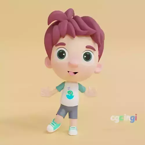 Cartoon Boy Rigged 3D model