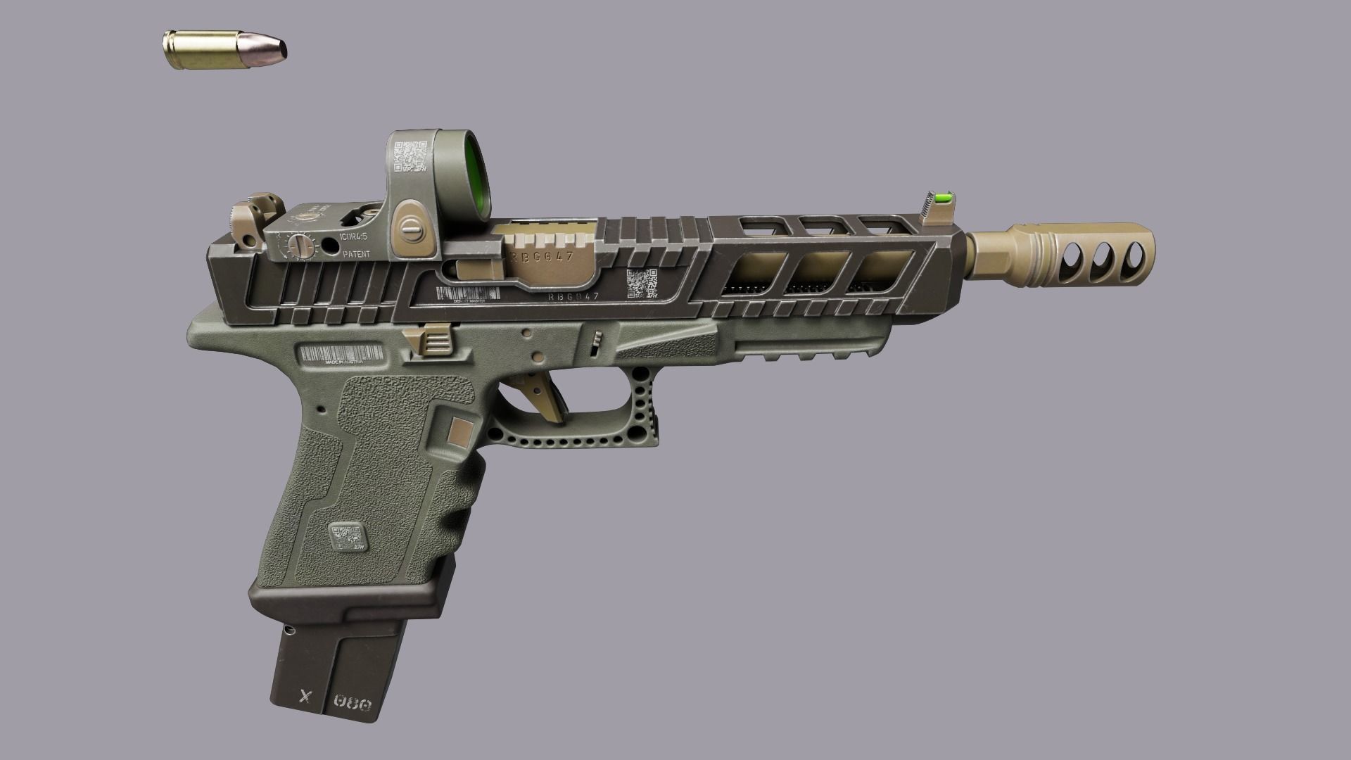 Custom Glock 34 Low-poly 3D model_2