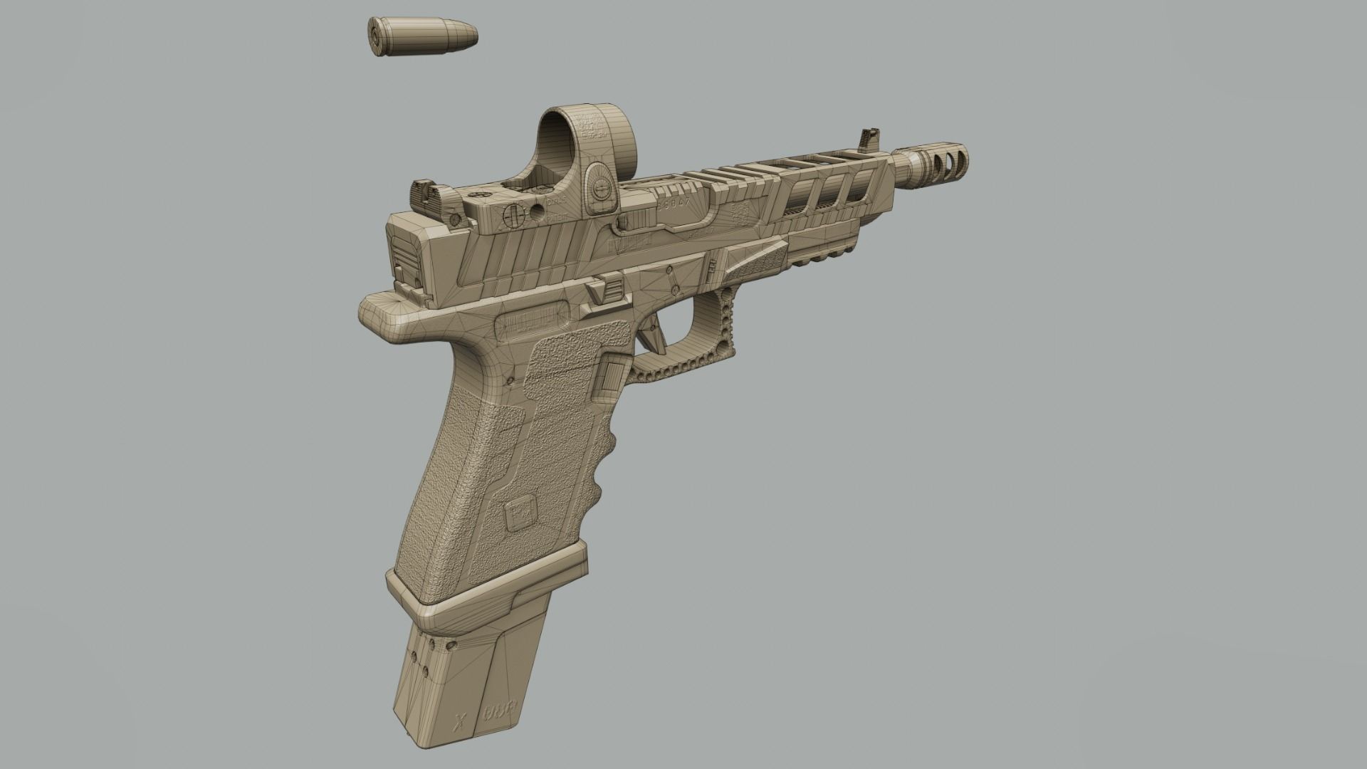 Custom Glock 34 Low-poly 3D model_9