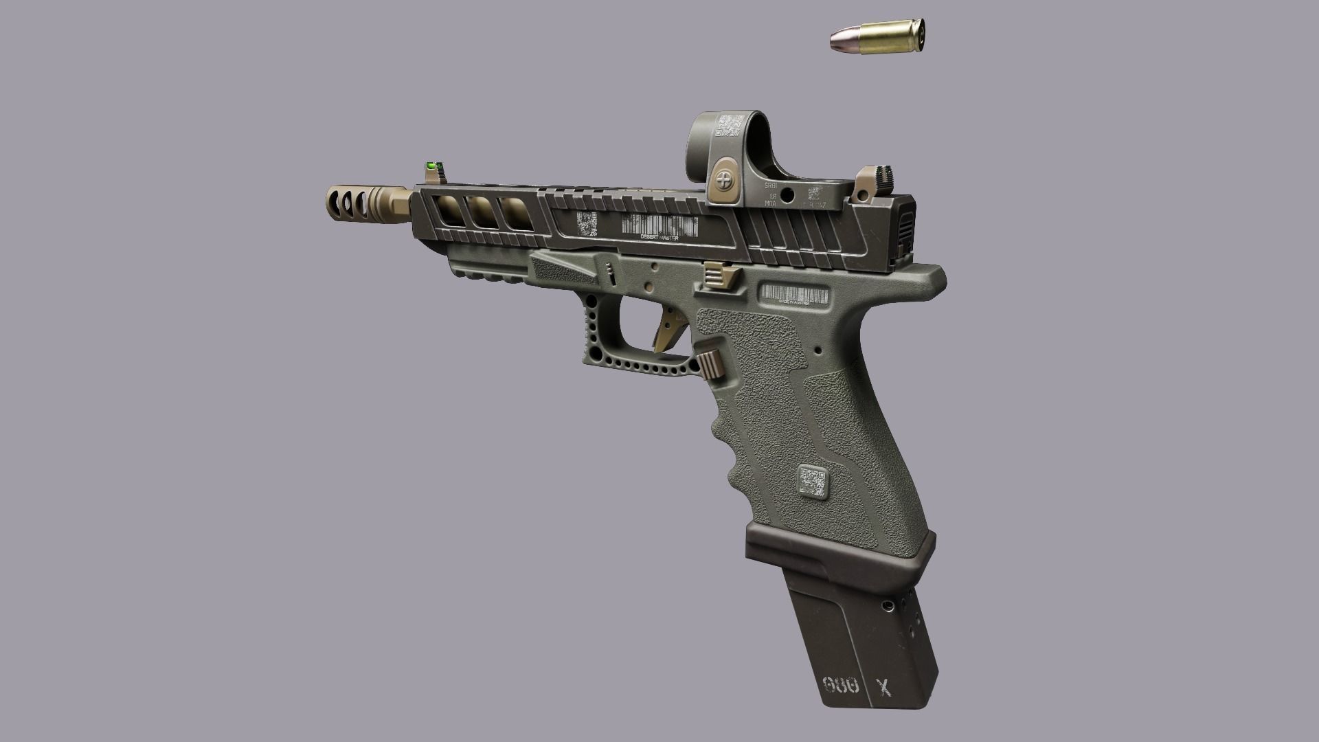 Custom Glock 34 Low-poly 3D model_5