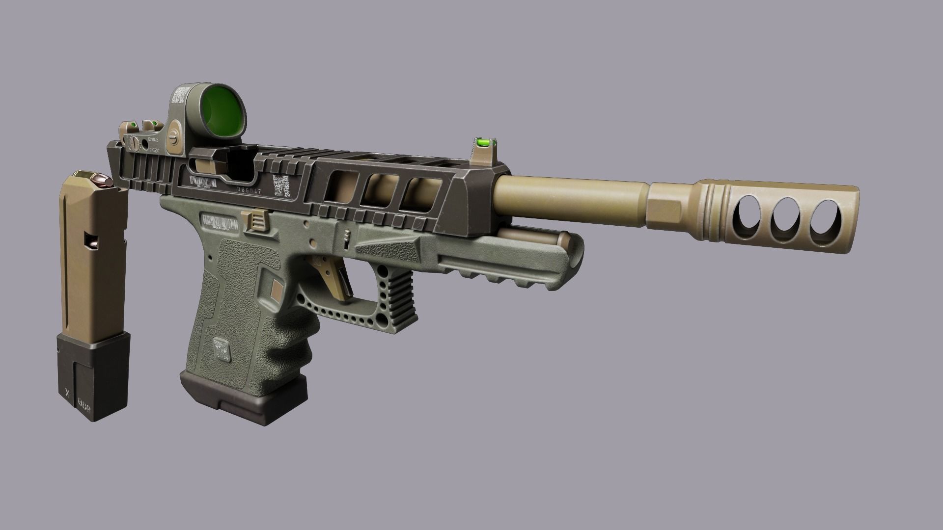 Custom Glock 34 Low-poly 3D model_7