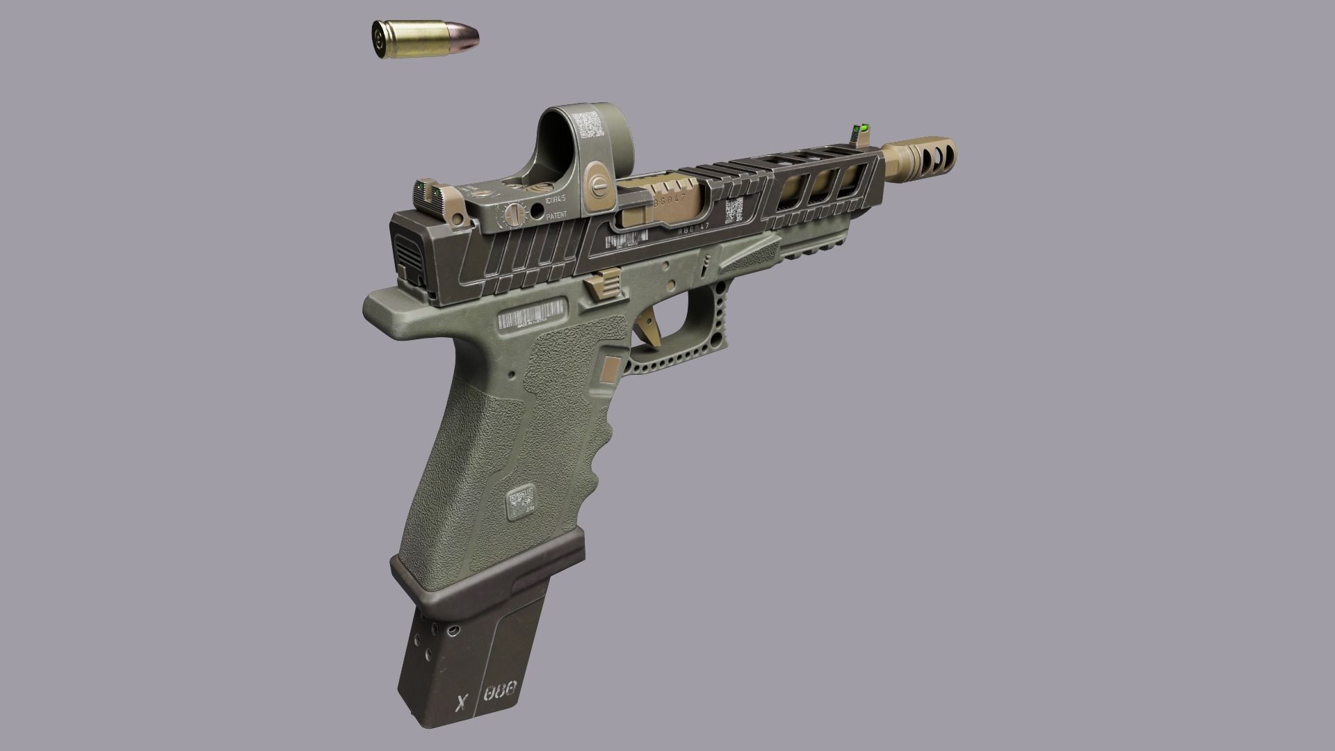 Custom Glock 34 Low-poly 3D model_1