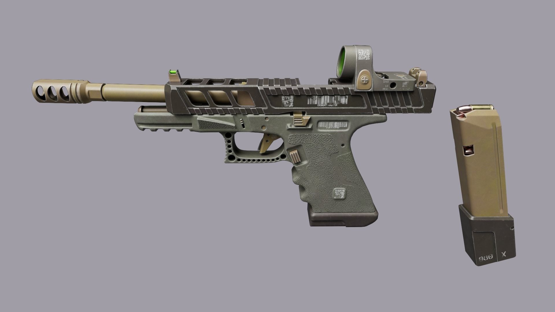 Custom Glock 34 Low-poly 3D model_8