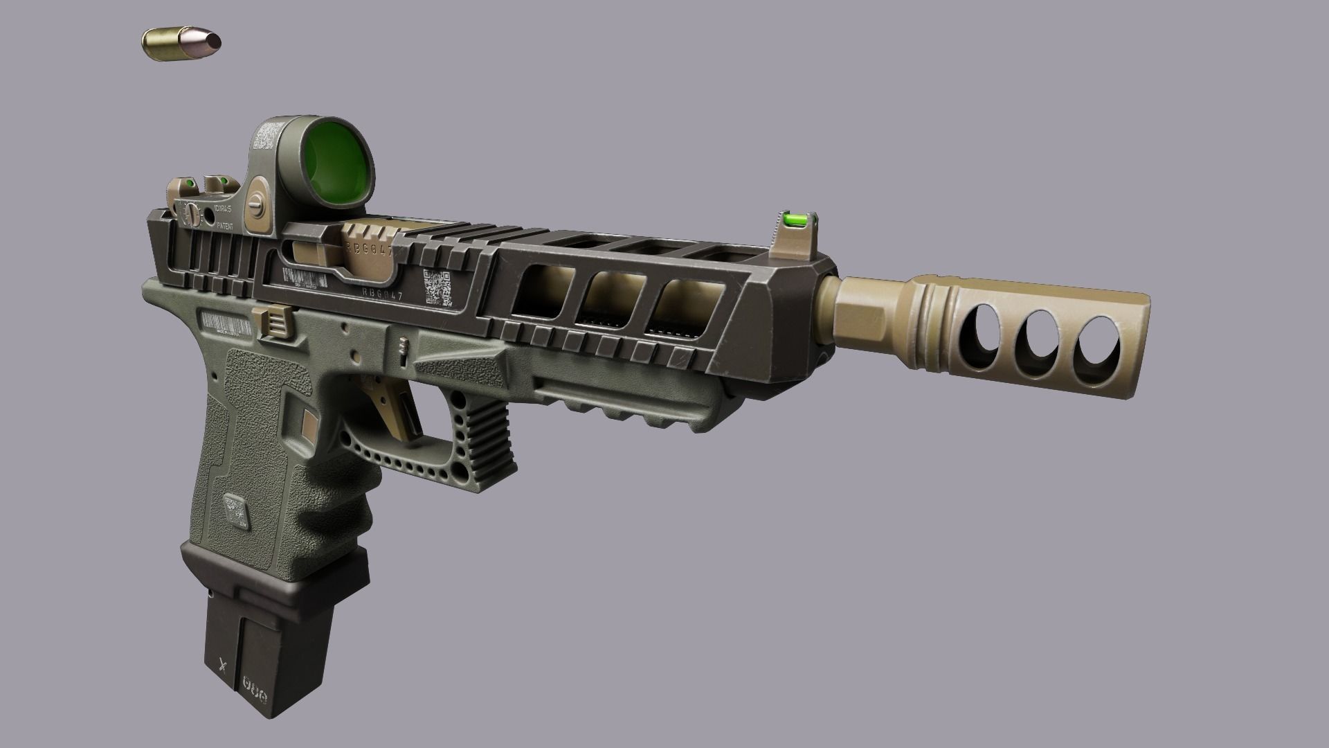 Custom Glock 34 Low-poly 3D model_4