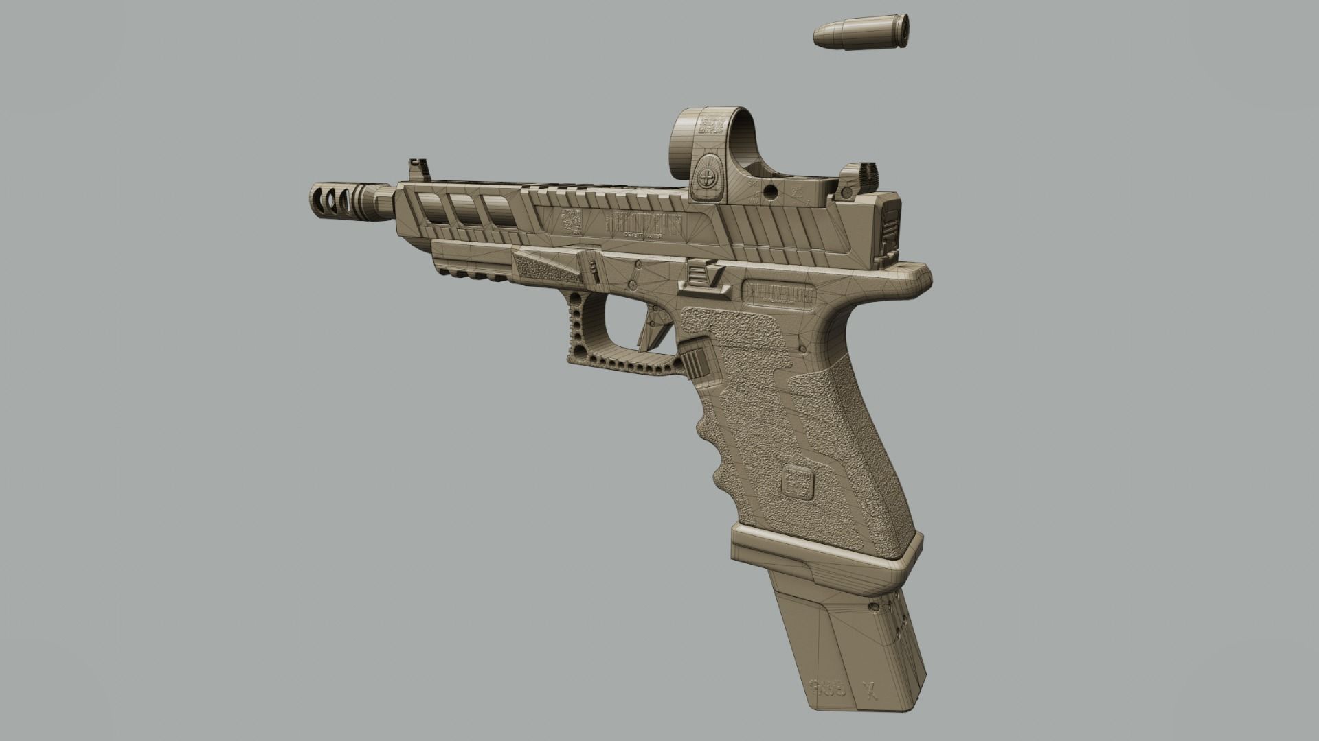 Custom Glock 34 Low-poly 3D model_10
