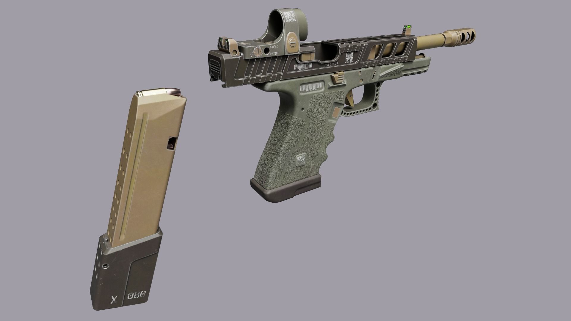 Custom Glock 34 Low-poly 3D model_6