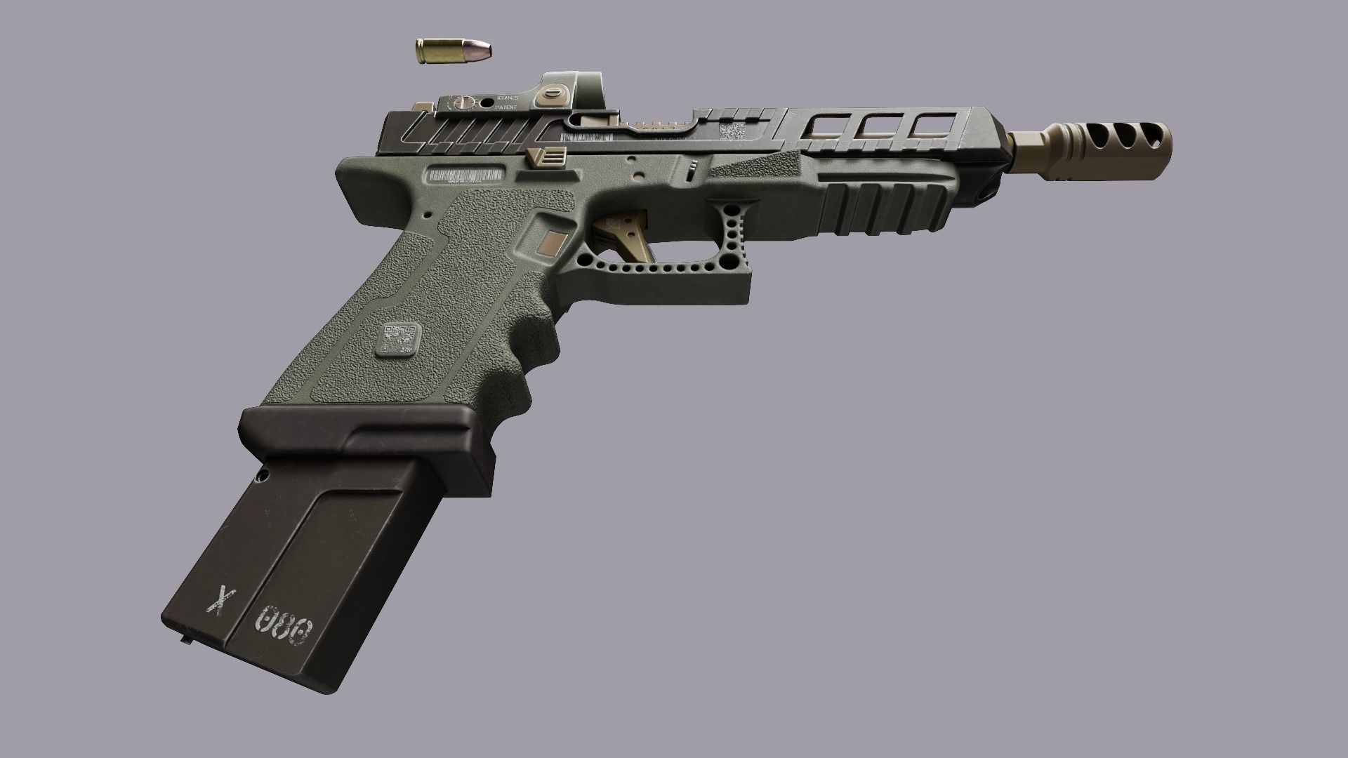 Custom Glock 34 Low-poly 3D model_3