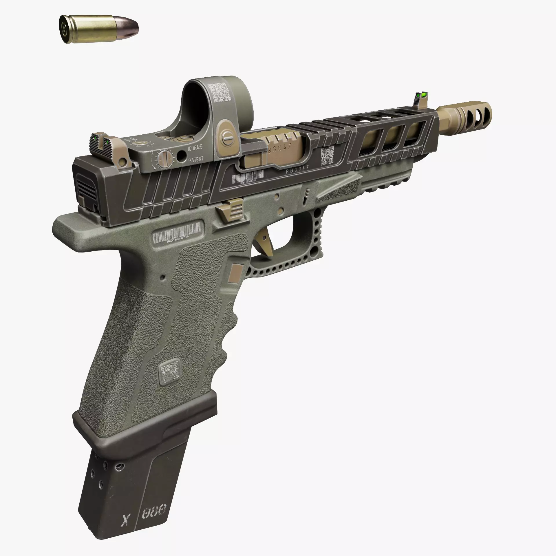 Custom Glock 34 Low-poly 3D model_0