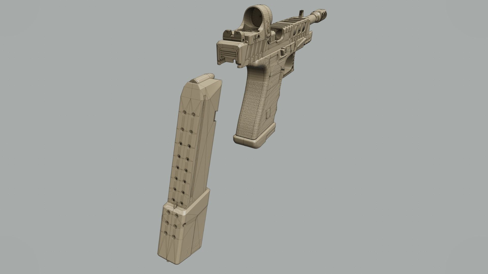 Custom Glock 34 Low-poly 3D model_12