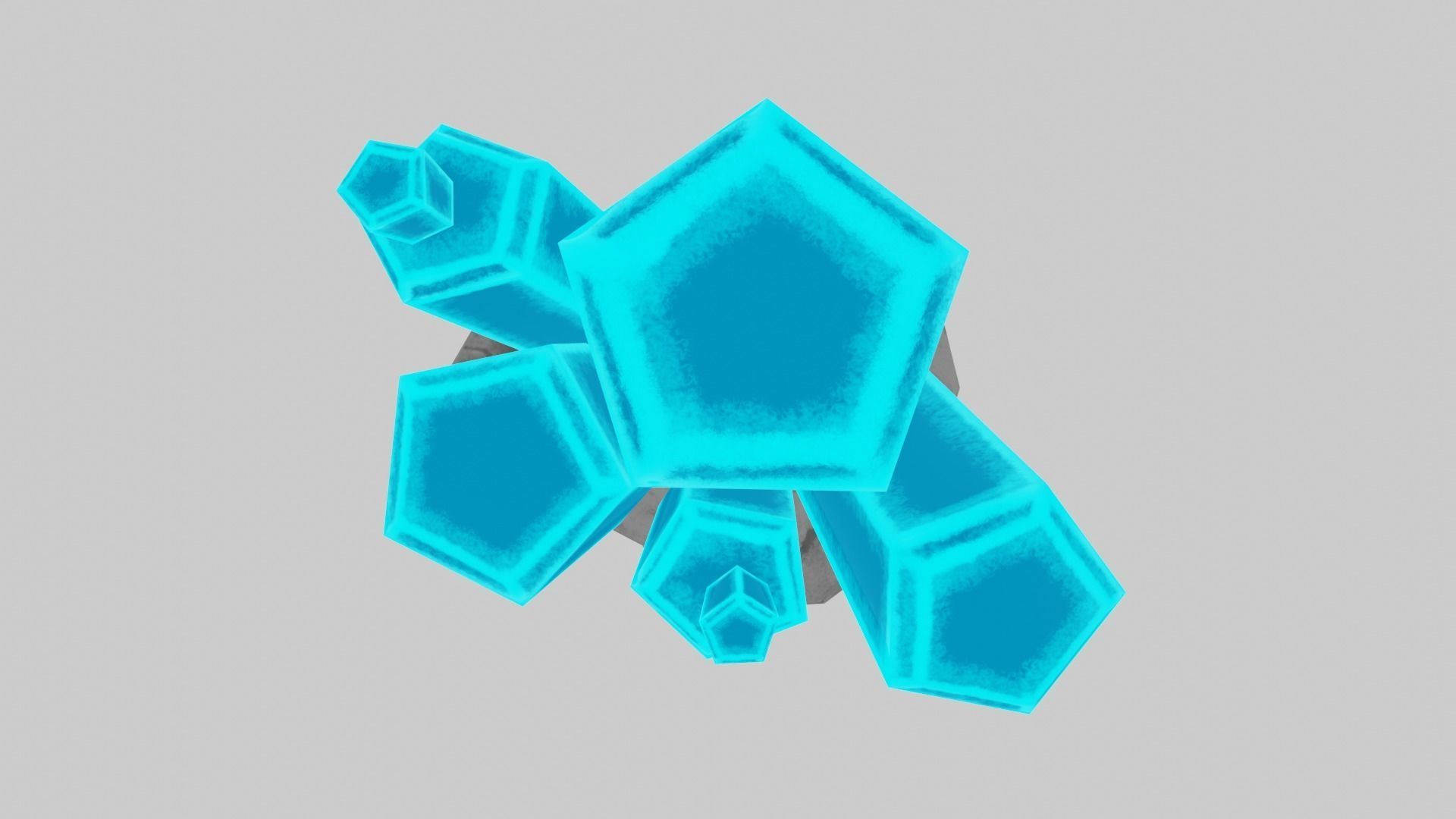 Blue Stylized Rock Crystal Cluster Version 2 Low-poly 3D model_4