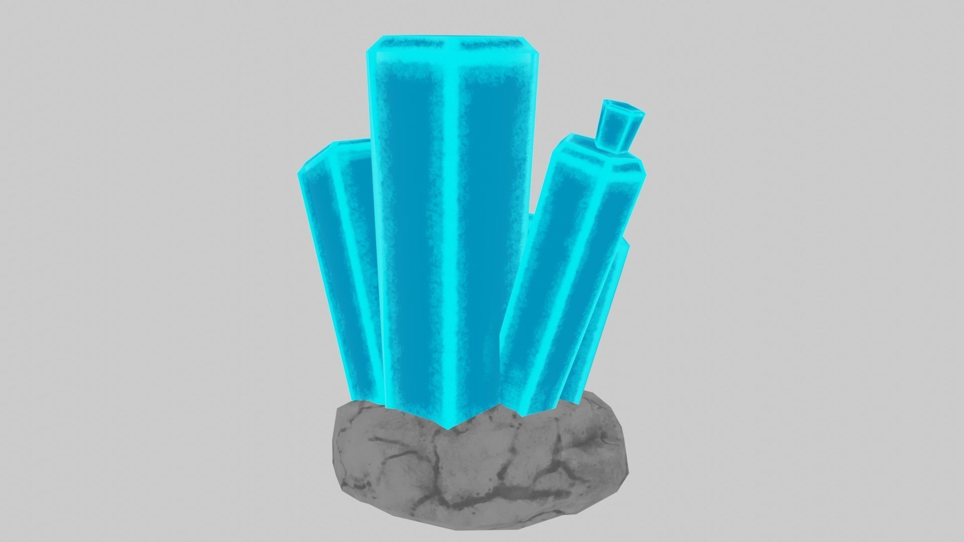 Blue Stylized Rock Crystal Cluster Version 2 Low-poly 3D model_1