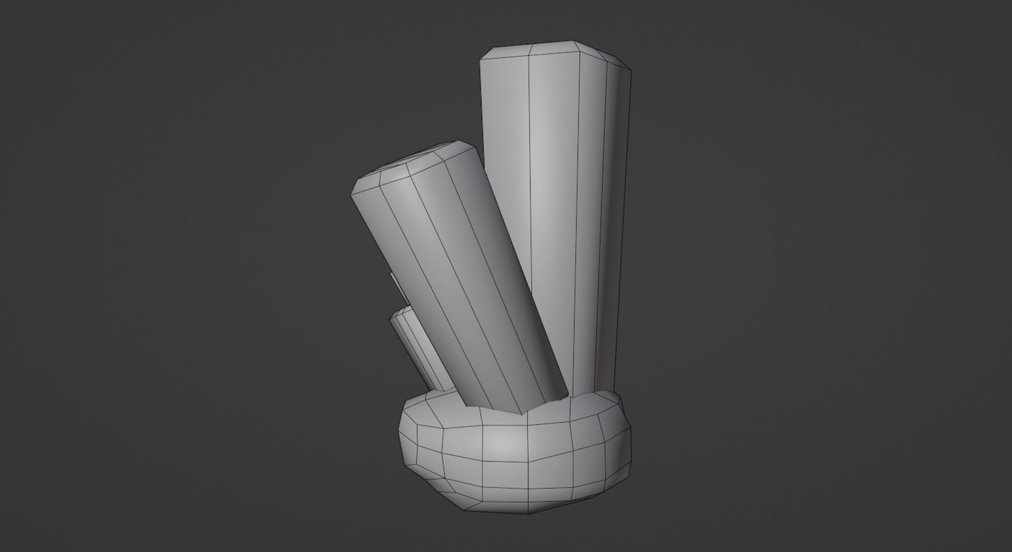 Blue Stylized Rock Crystal Cluster Version 2 Low-poly 3D model_11