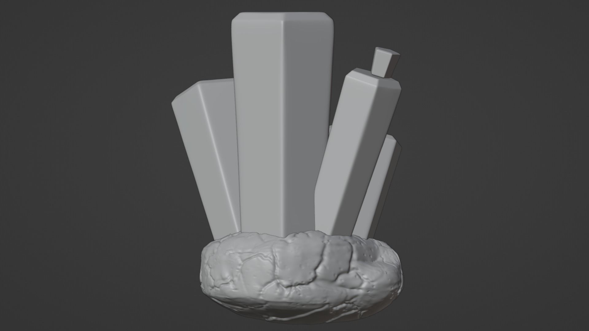 Blue Stylized Rock Crystal Cluster Version 2 Low-poly 3D model_7