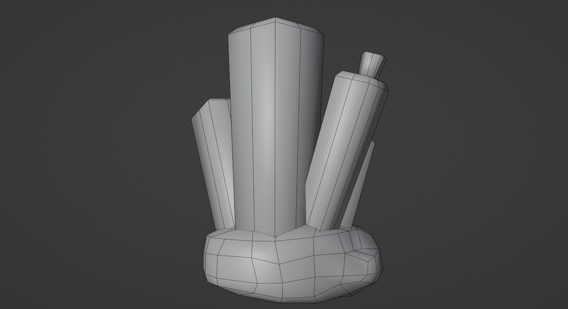 Blue Stylized Rock Crystal Cluster Version 2 Low-poly 3D model_9