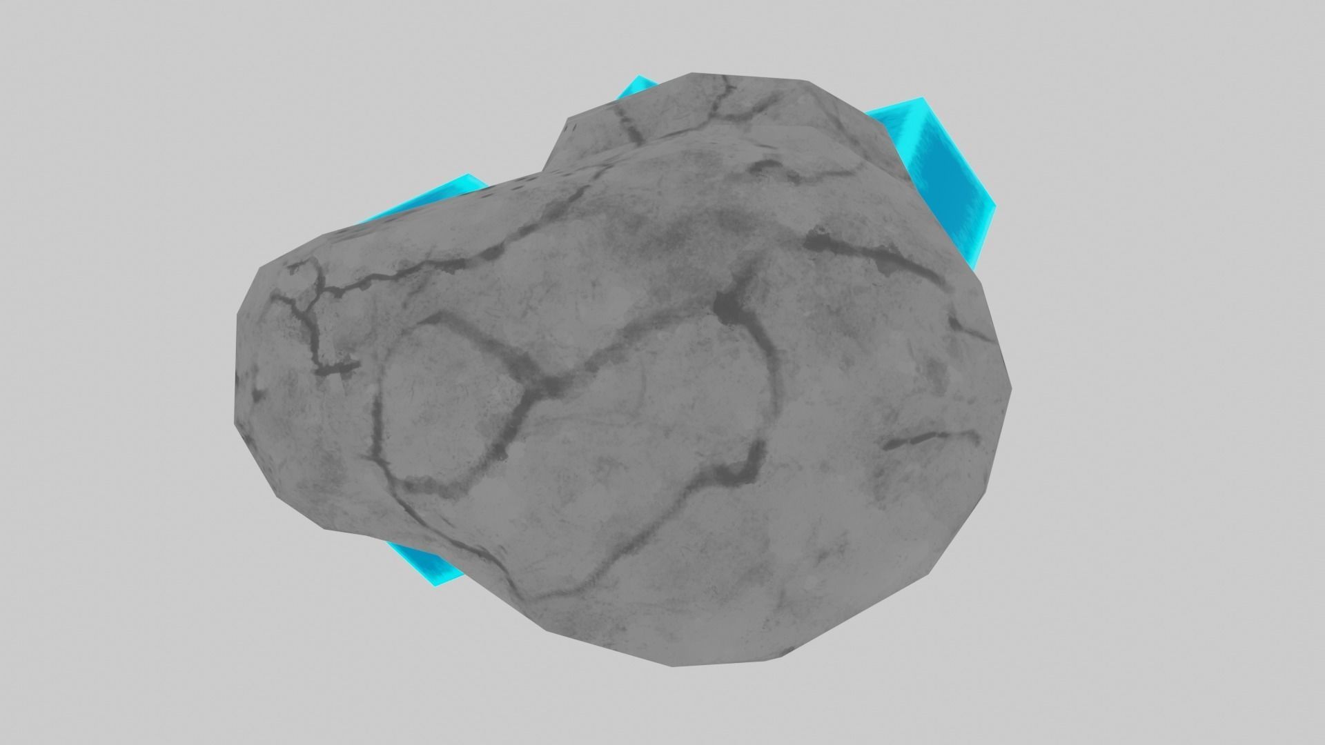Blue Stylized Rock Crystal Cluster Version 2 Low-poly 3D model_5
