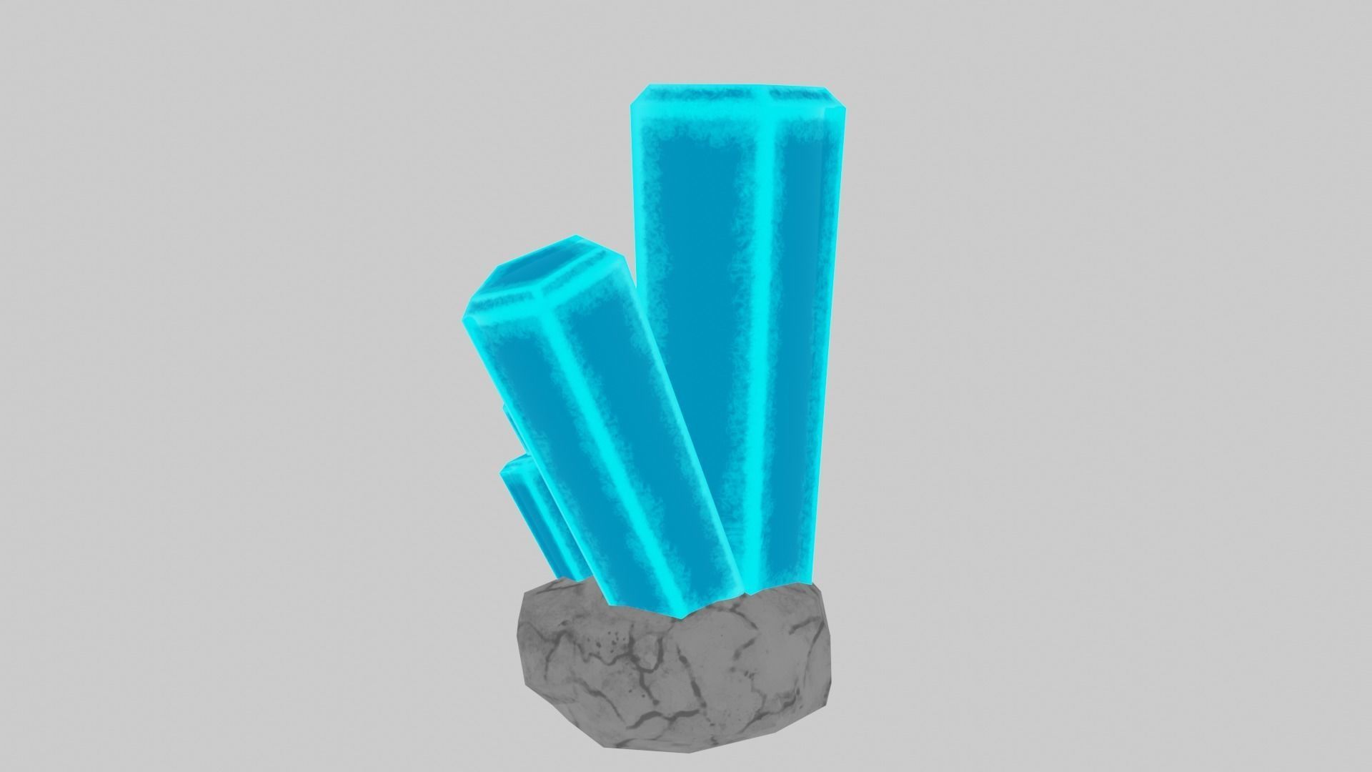 Blue Stylized Rock Crystal Cluster Version 2 Low-poly 3D model_2