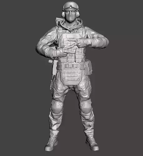 soldier 3d model for 3d printing in 3 poses 