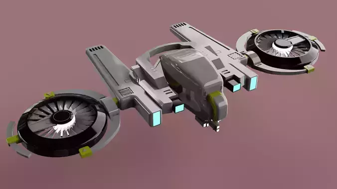 DRONE WITH LASER GUNS GAME READY Low-poly 3D model