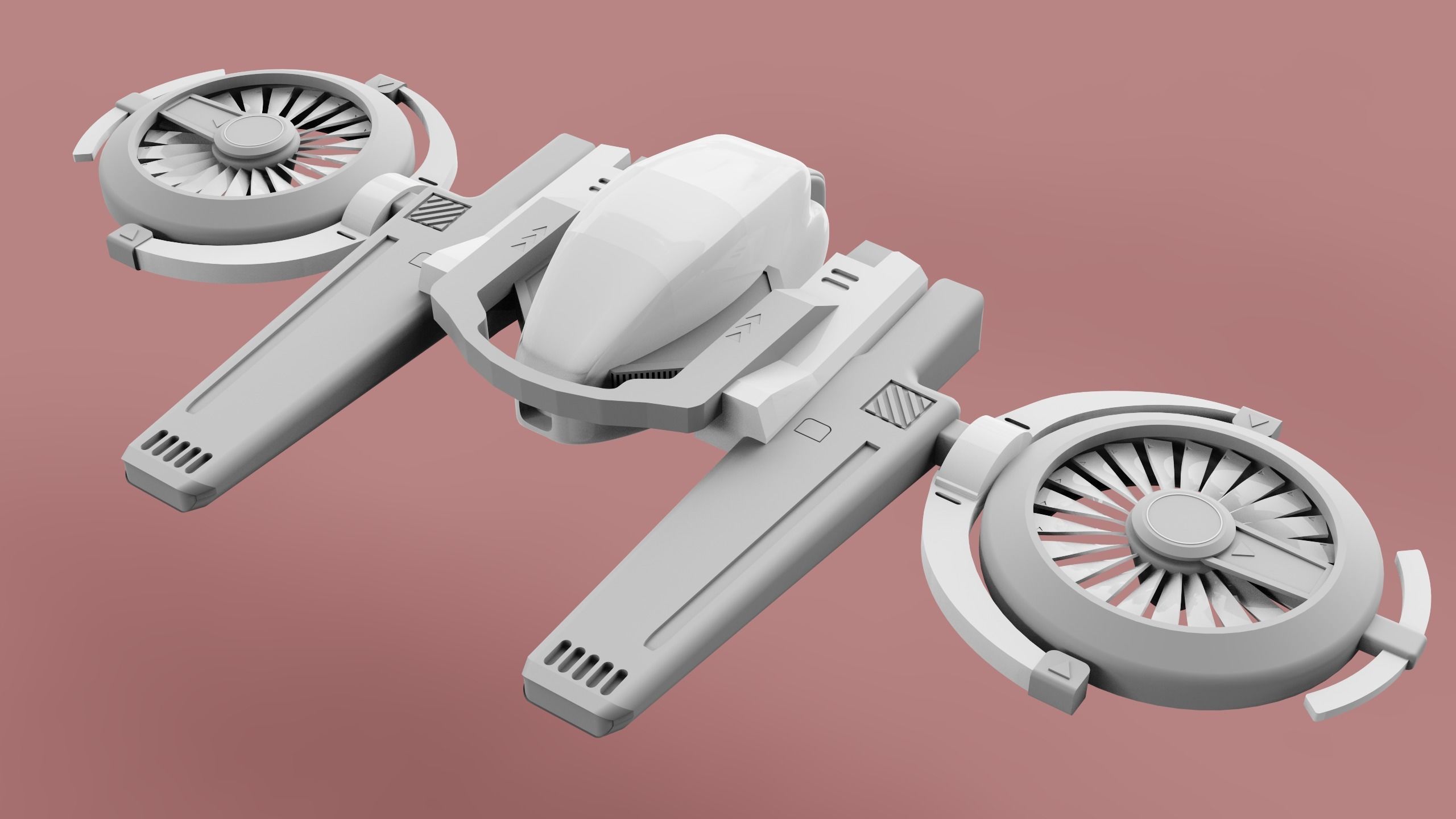 DRONE WITH LASER GUNS GAME READY Low-poly 3D model_13
