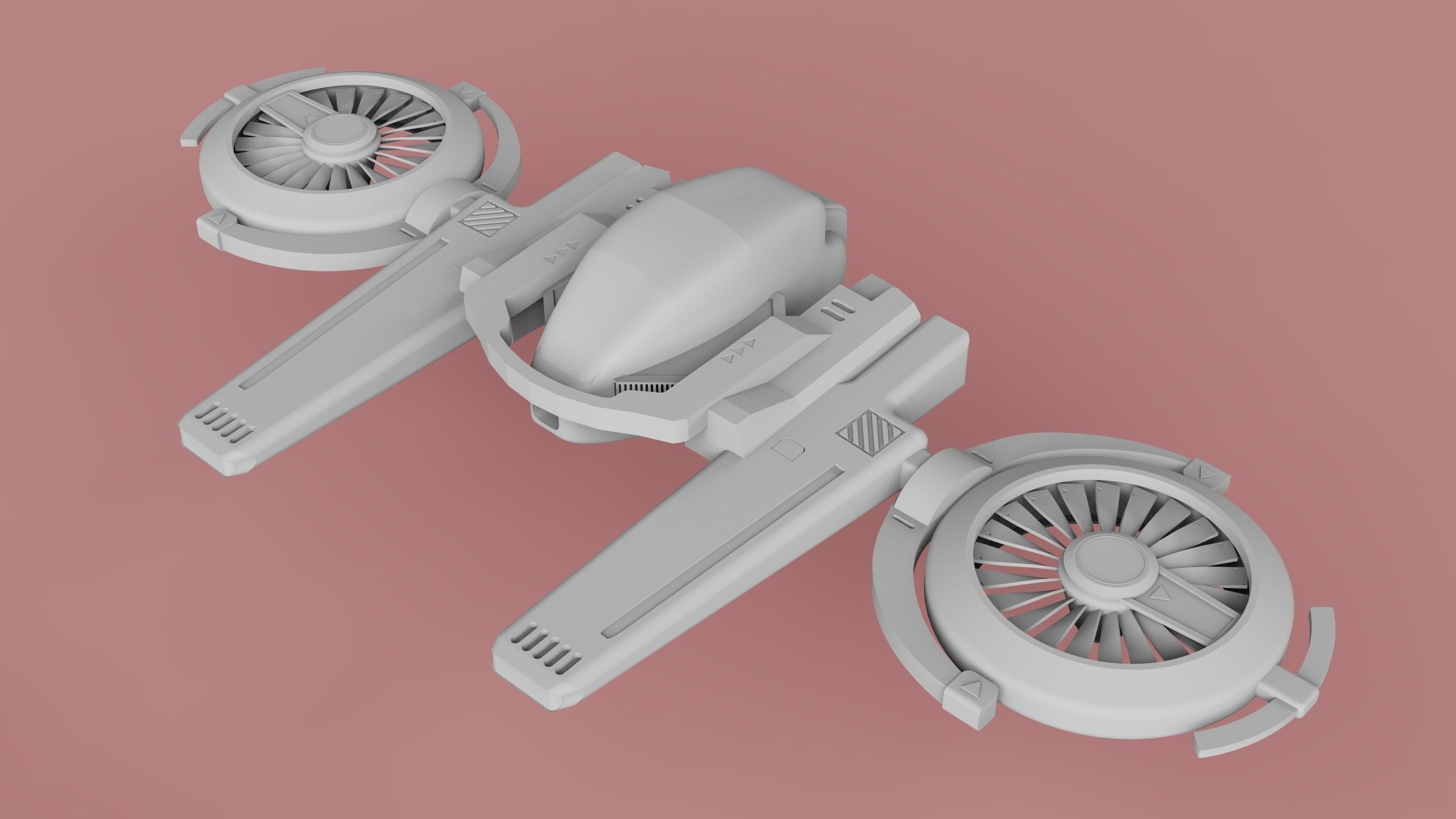 DRONE WITH LASER GUNS GAME READY Low-poly 3D model_14