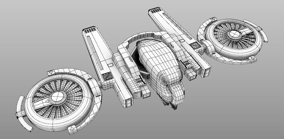 DRONE WITH LASER GUNS GAME READY Low-poly 3D model_17