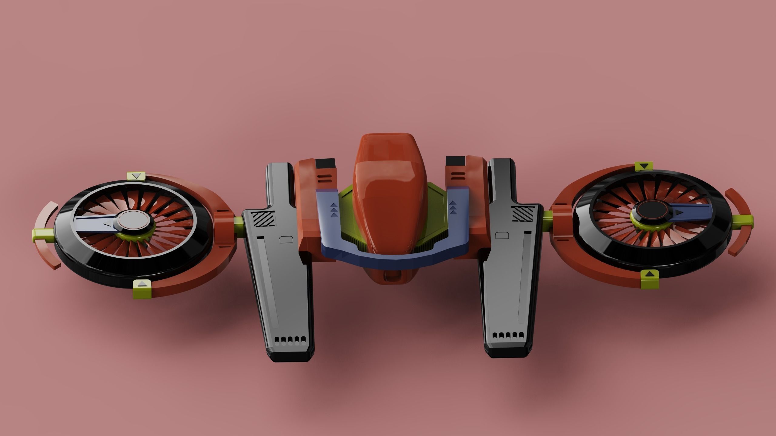 DRONE WITH LASER GUNS GAME READY Low-poly 3D model_10