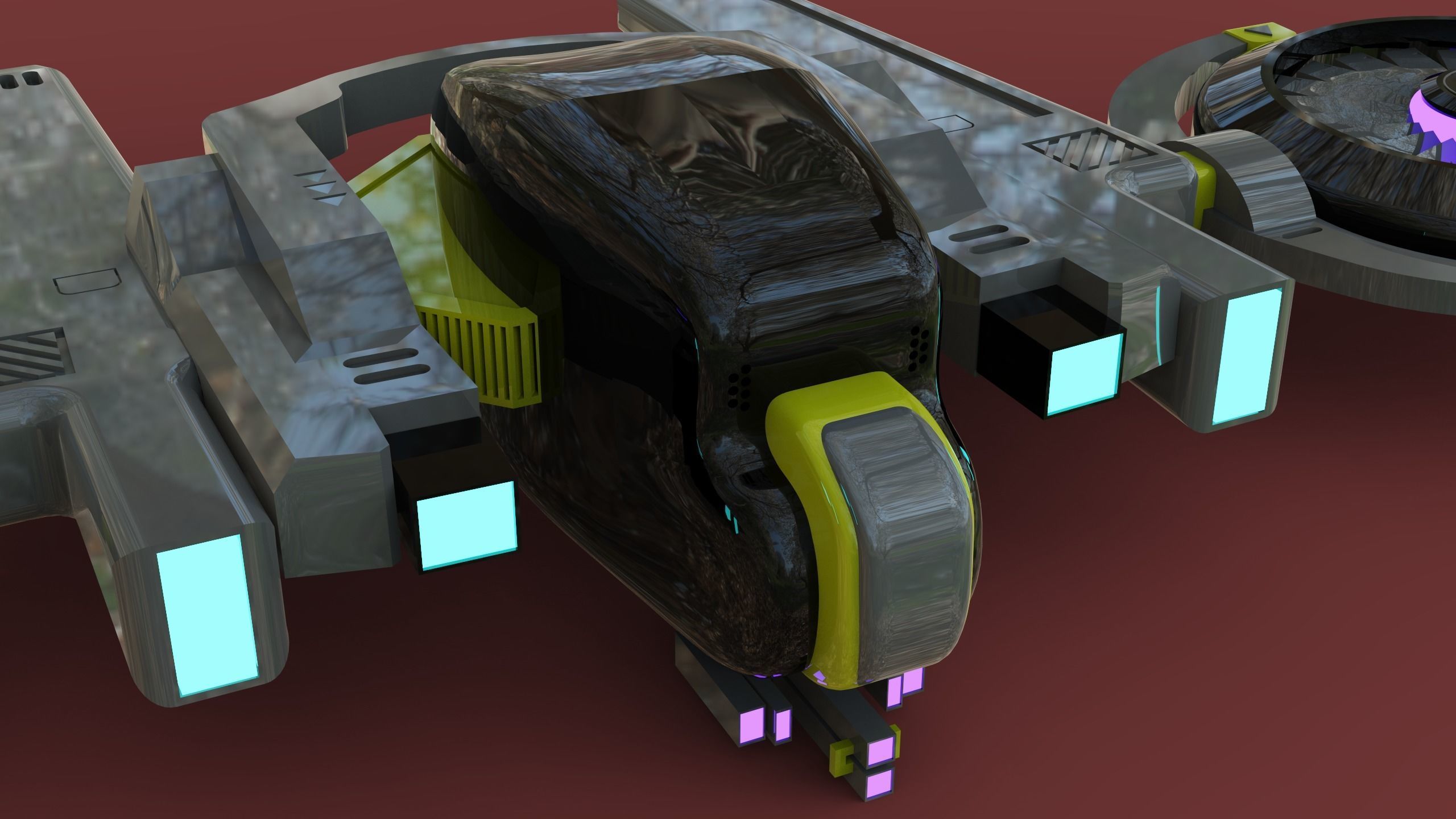 DRONE WITH LASER GUNS GAME READY Low-poly 3D model_4