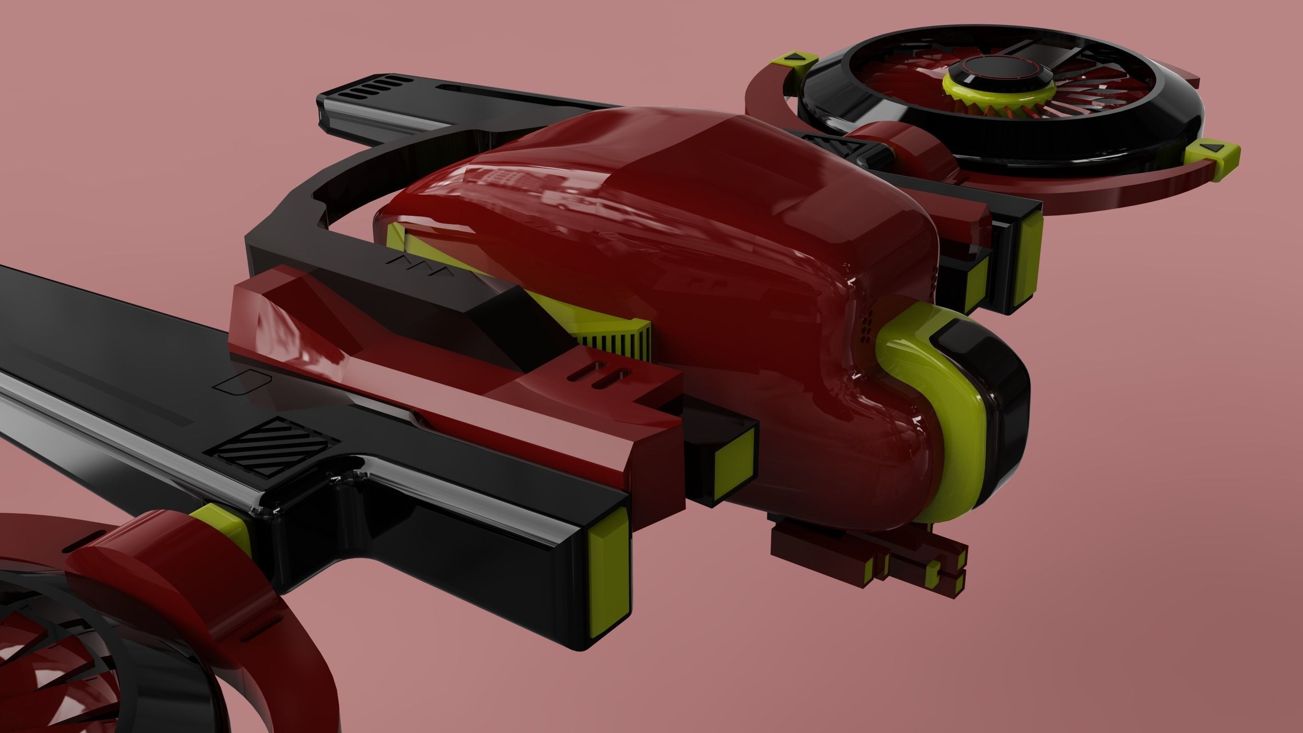 DRONE WITH LASER GUNS GAME READY Low-poly 3D model_12