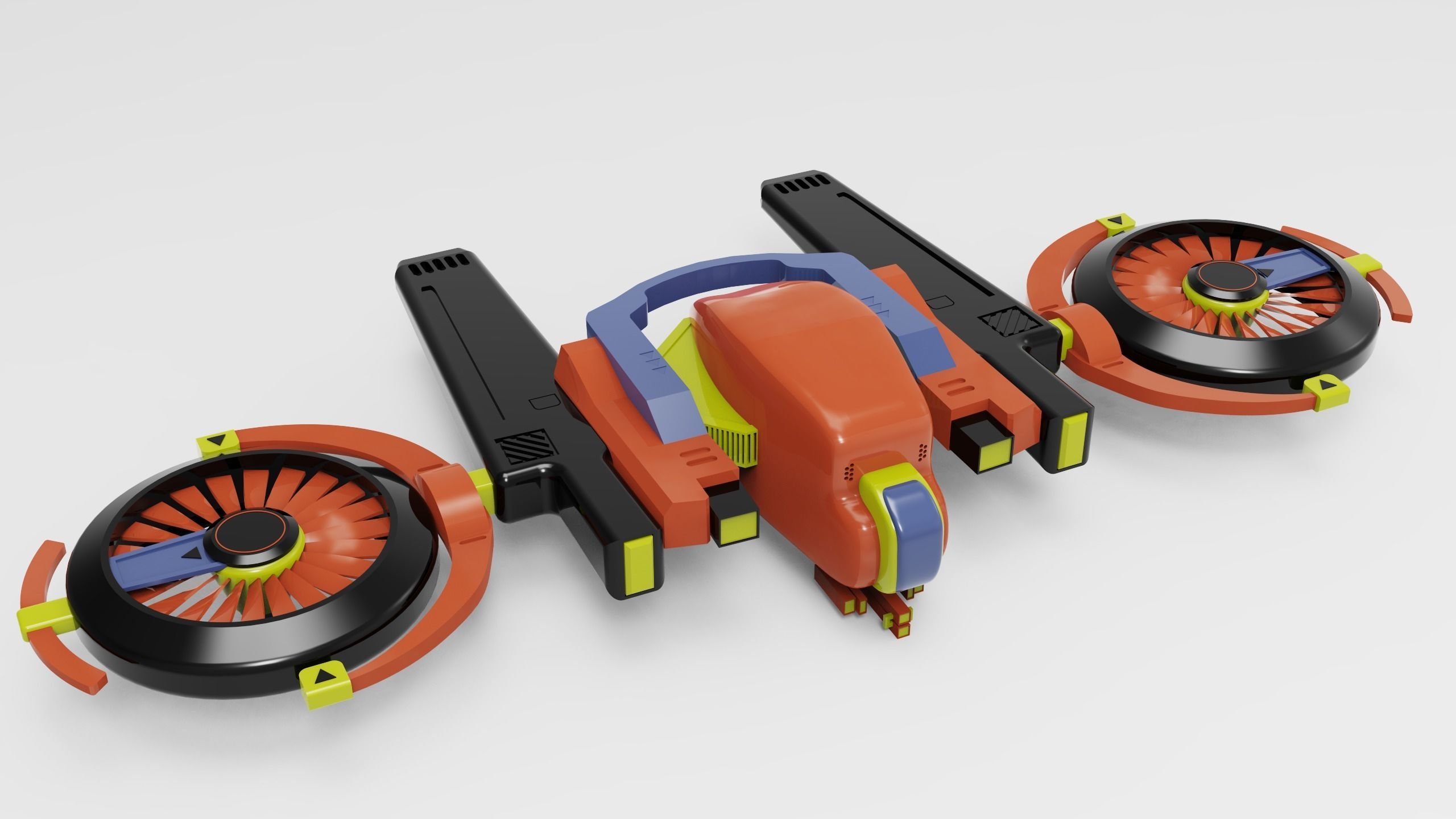 DRONE WITH LASER GUNS GAME READY Low-poly 3D model_3