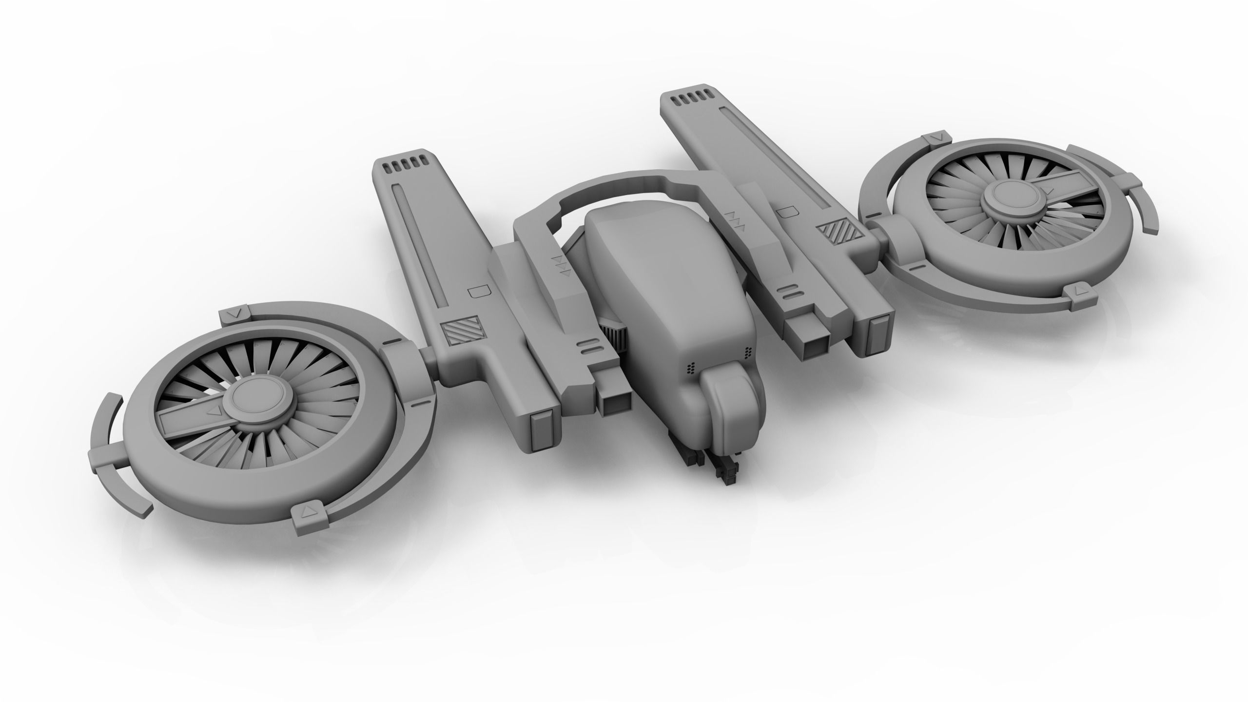 DRONE WITH LASER GUNS GAME READY Low-poly 3D model_16