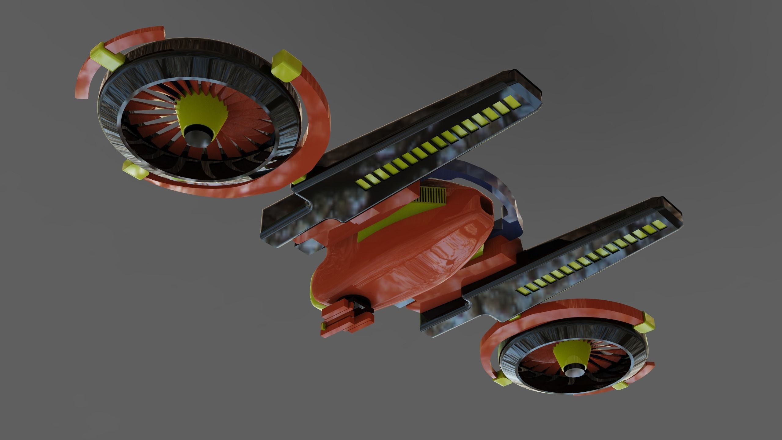 DRONE WITH LASER GUNS GAME READY Low-poly 3D model_8