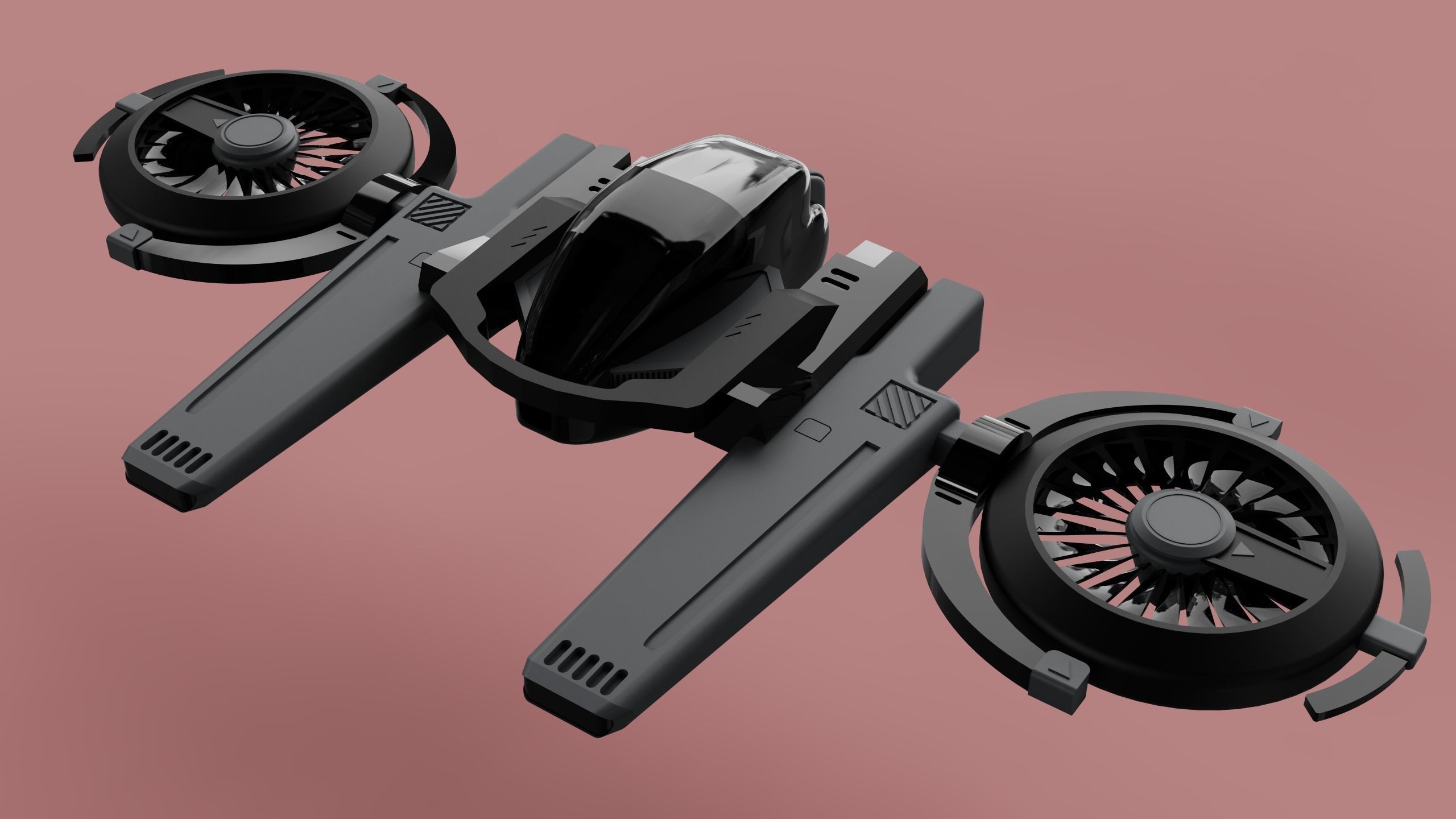 DRONE WITH LASER GUNS GAME READY Low-poly 3D model_2