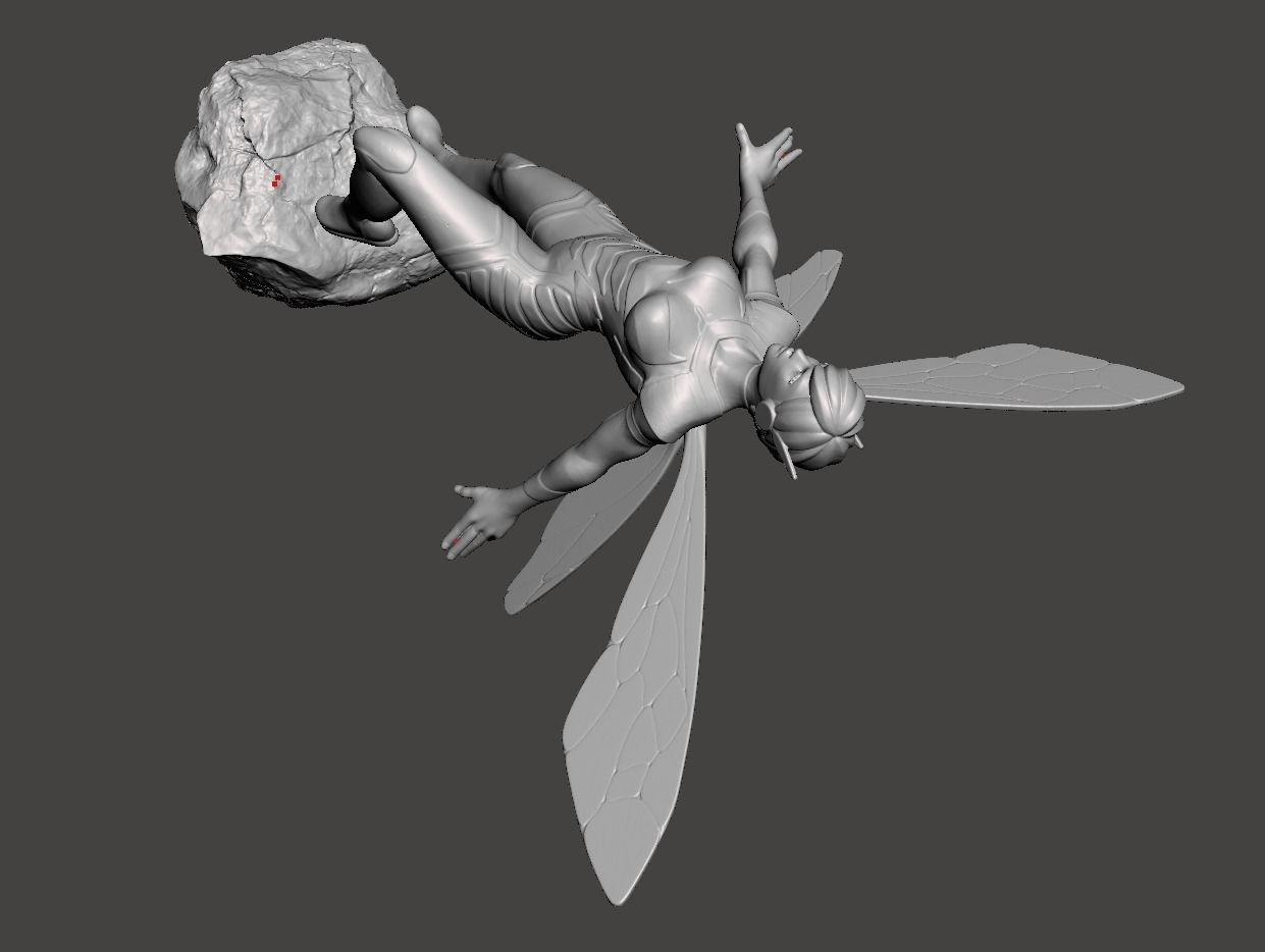 wasp 3d female flying 3D print model_2