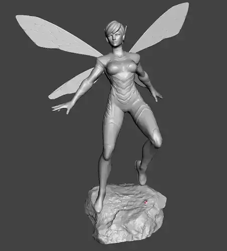 wasp 3d female flying 3D print model wasp 3d female flying 3D print model